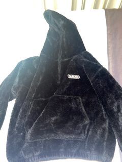 Fluffy furry black big jacket outerwear 非常保暖 黑色泰迪熊毛茸茸大外套