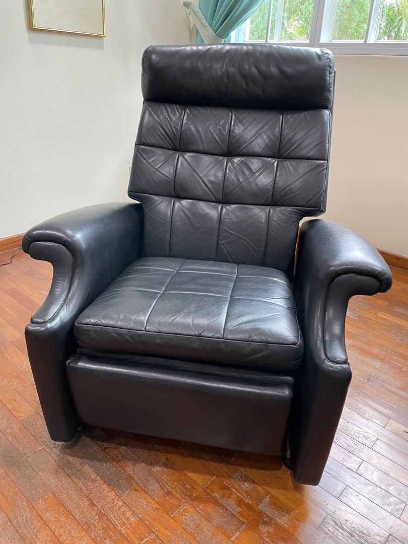 Full Leather Reclining Arm Chair, Furniture & Home Living, Furniture