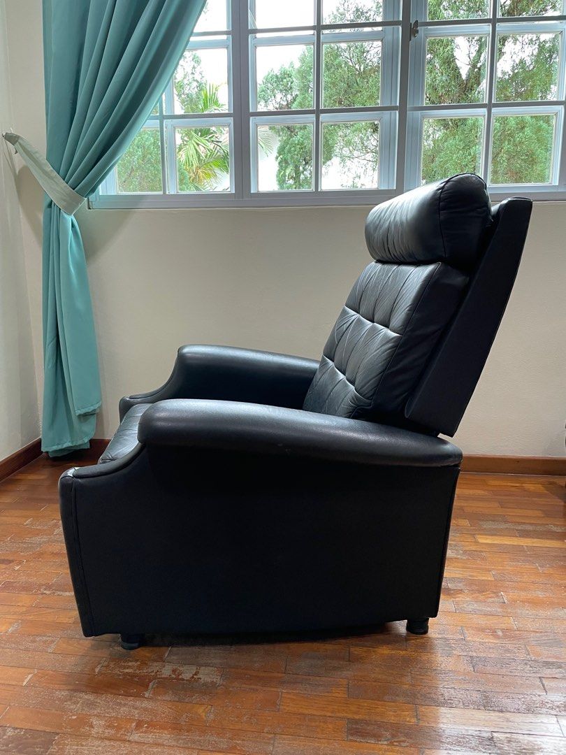 Full Leather Reclining Arm Chair, Furniture & Home Living, Furniture