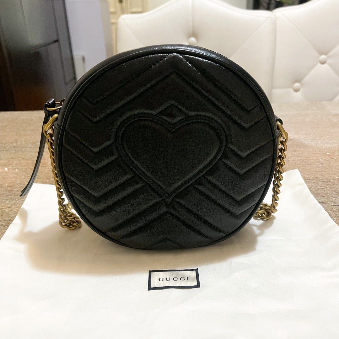 Gg marmont mini cheap round chevron crossbody bag