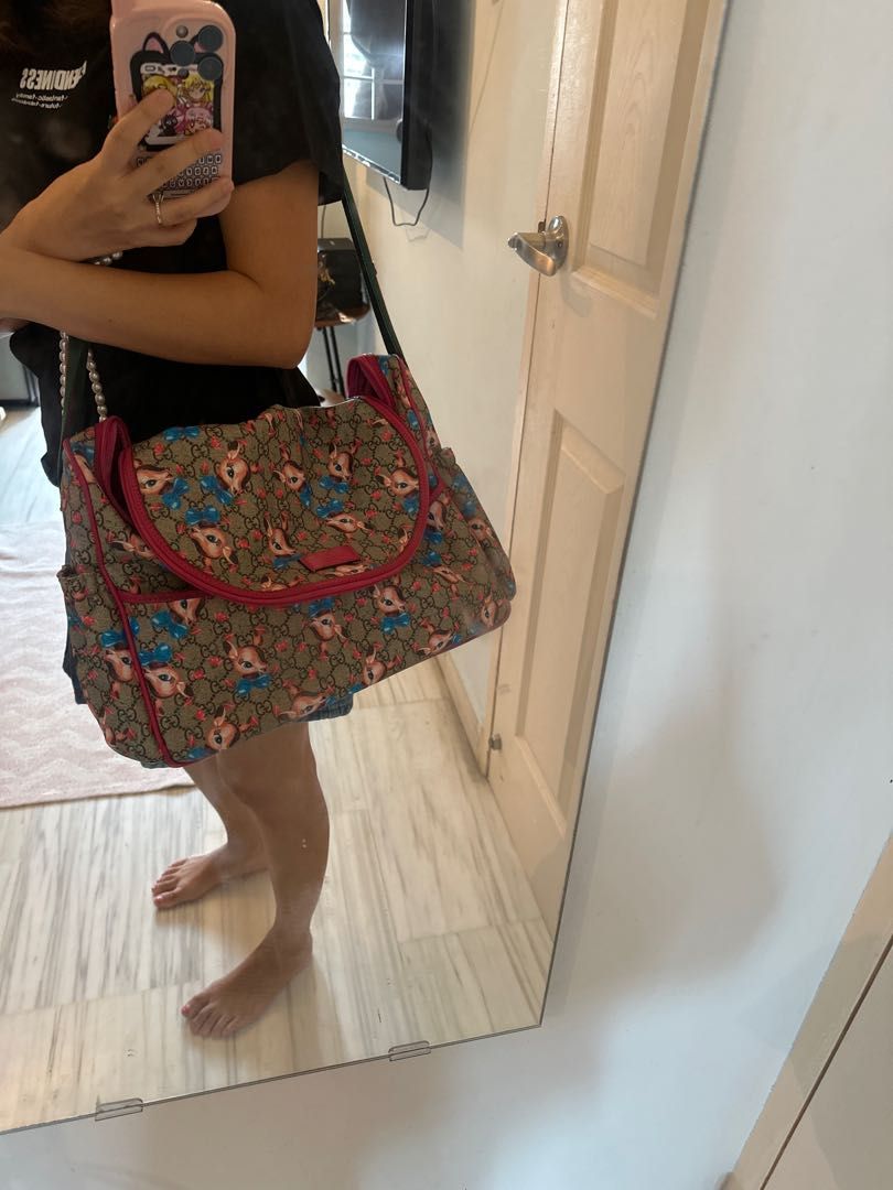 Gucci fawn diaper bag deals