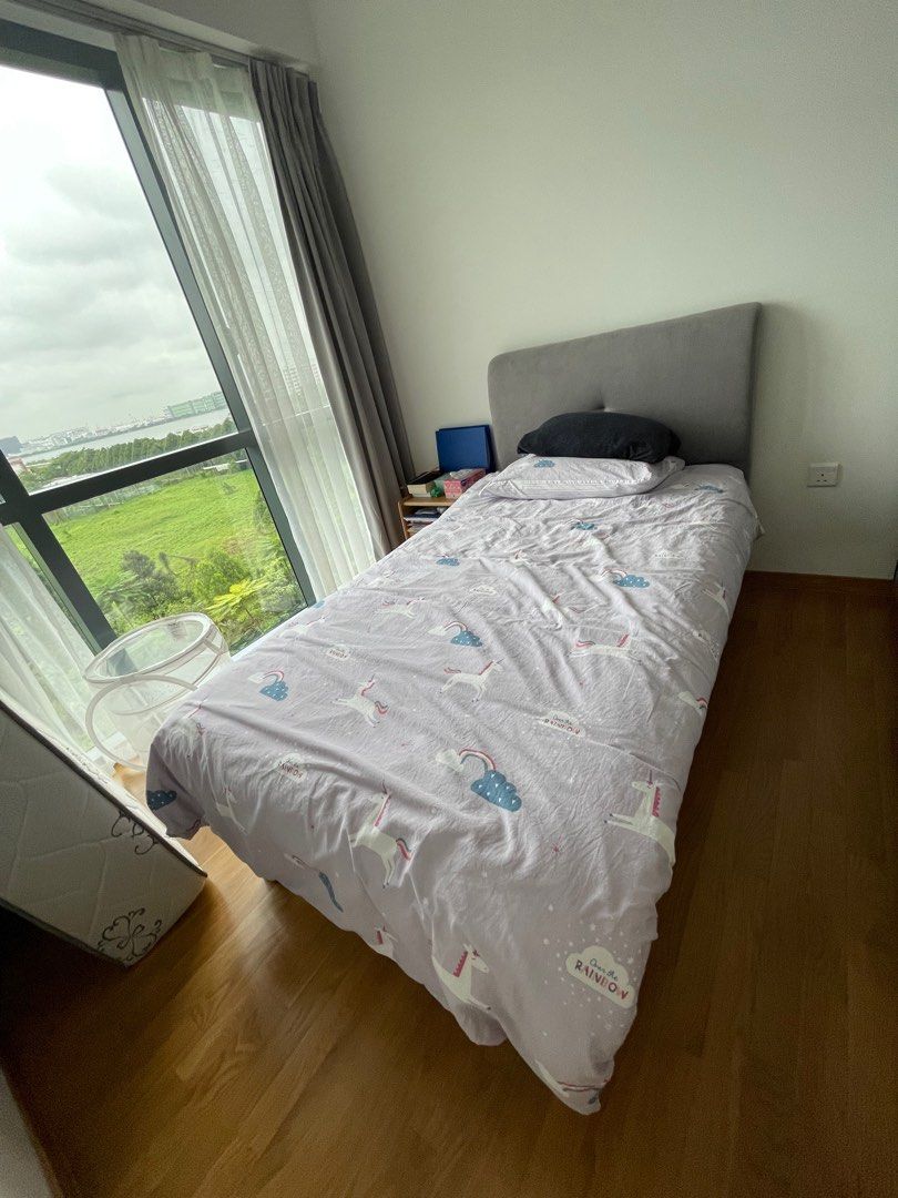 Harvey Norman Super single bed frame and sealy brand mattress