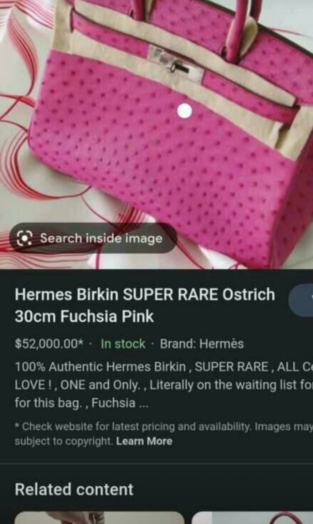 HERMES Ostrich Birkin 30 Rose Tyrien 953049