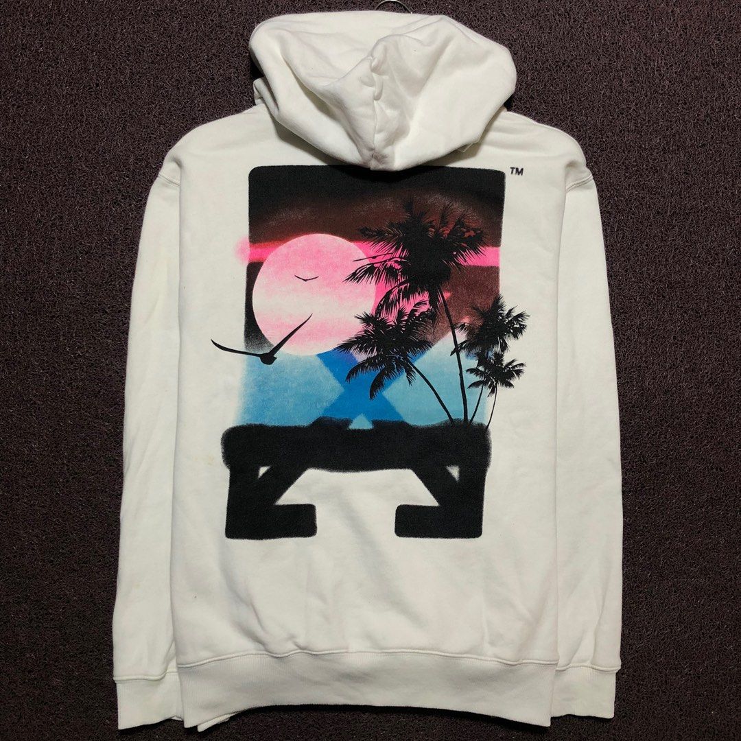 HOODIE OFF WHITE SUNSET COCONUT 3D PRINTED SECOND ORIGINAL