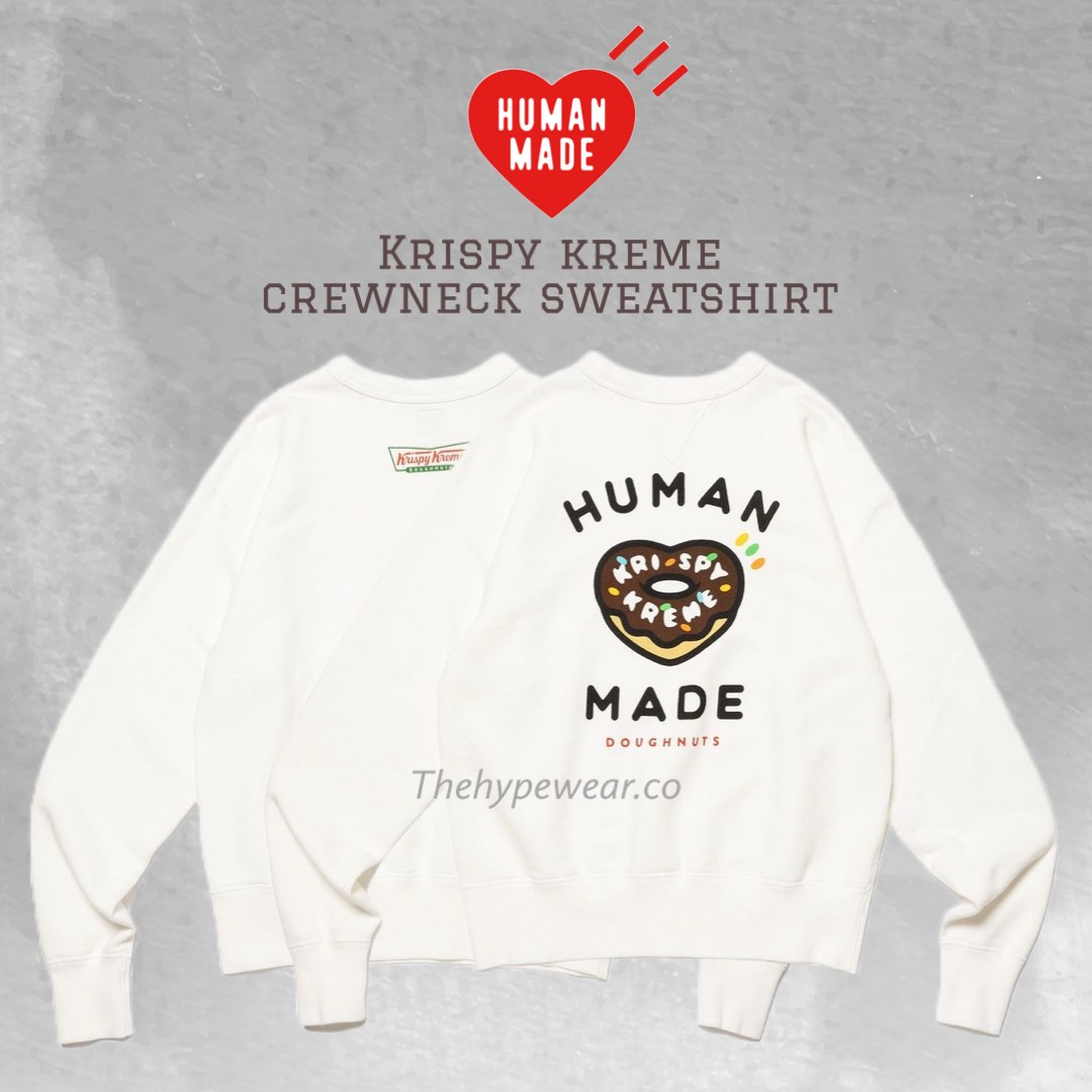 Human Made Krispy Kreme Crewneck Sweatshirt, Men's Fashion