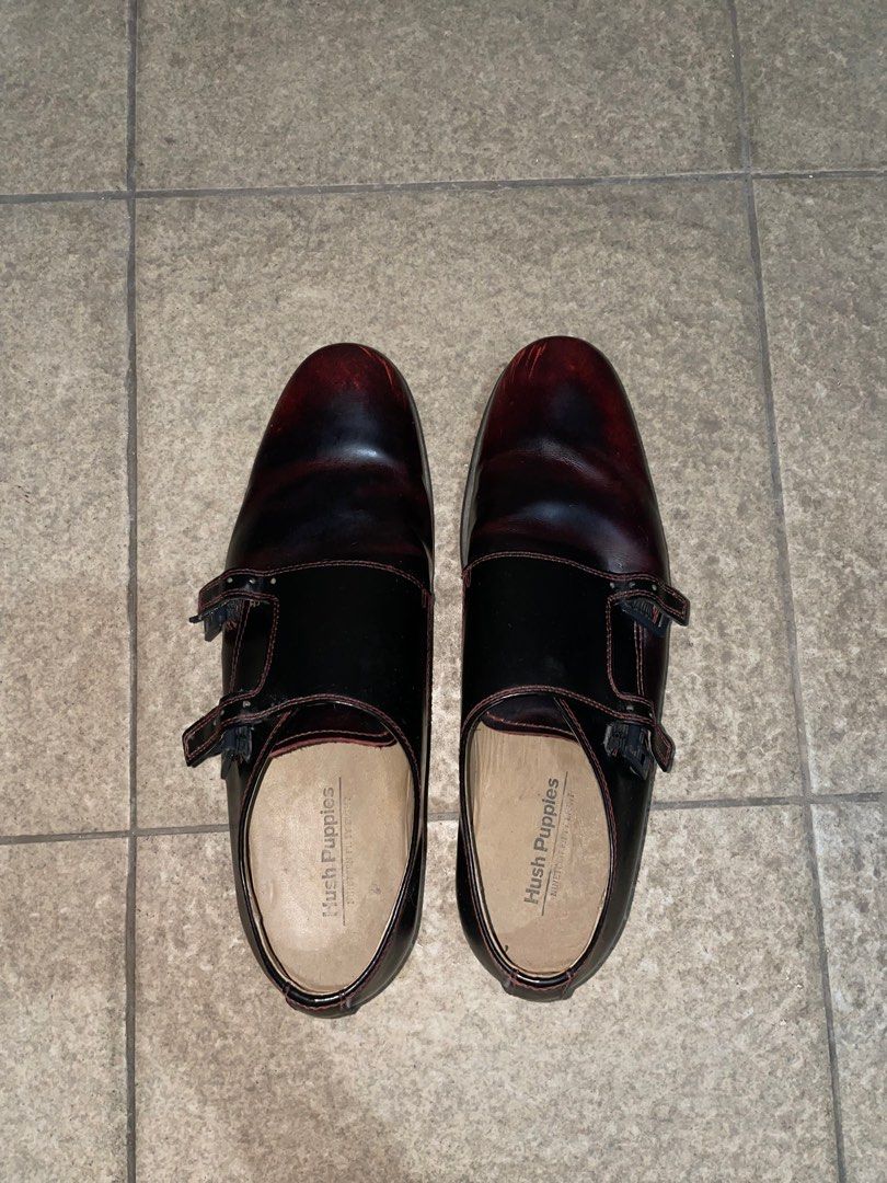 Hush Puppies Halo Double Monk Leather Dress Shoes Men s Fashion Footwear Dress Shoes on Carousell