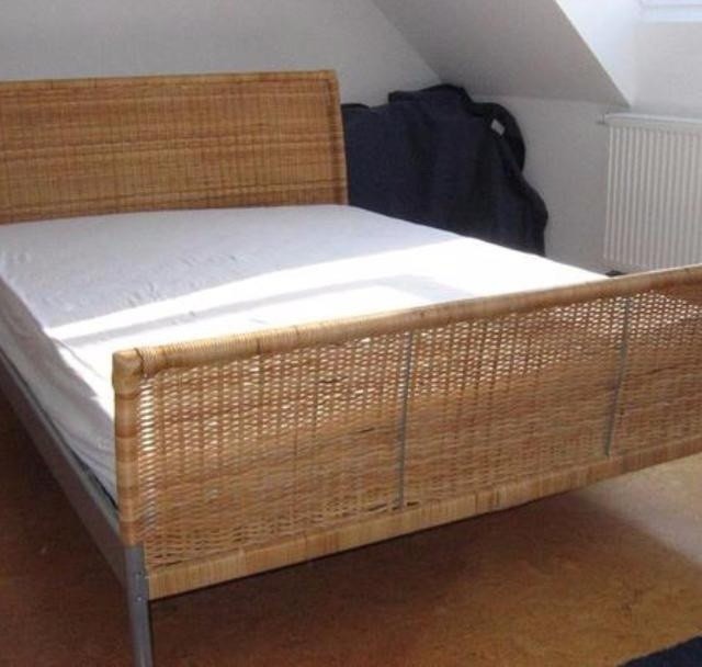 Ikea rattan bed frame, Furniture & Home Living, Furniture, Bed Frames & Mattresses on Carousell