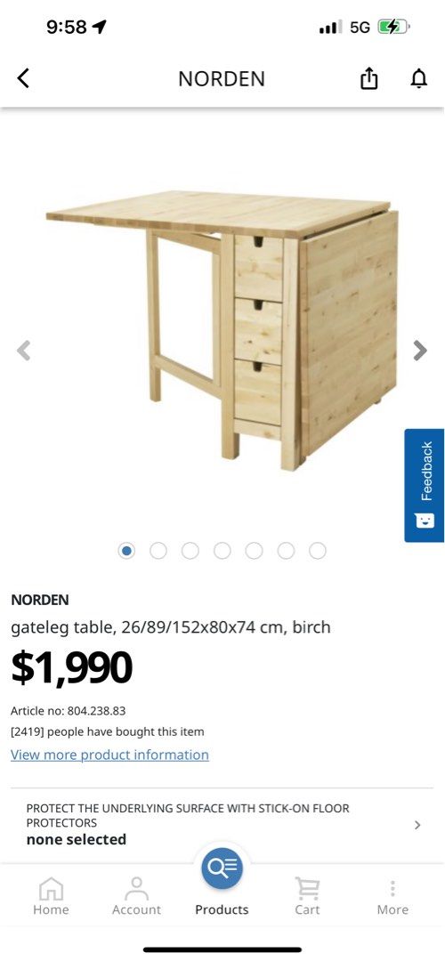 IKEA Solid wood table Like NEW 500, 傢俬＆家居, 傢俬, 桌子 Carousell