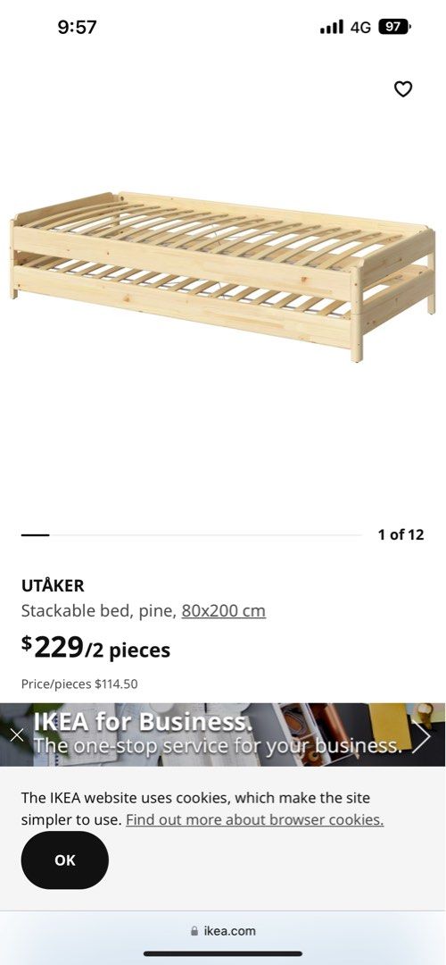 Ikea stackable bed, Furniture & Home Living, Furniture, Bed Frames