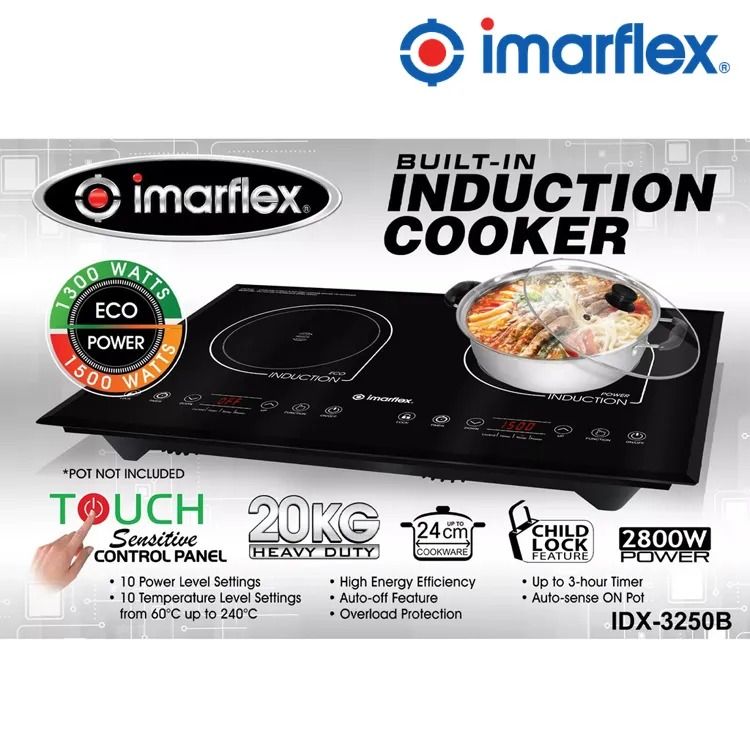 INDUCTION COOKER / IMARFLEX / 2 BURNER / IDX3200HG, TV & Home