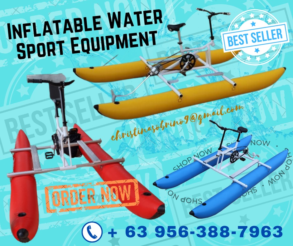 Inflatable Water Bike Single Person Water Sport Equipment, Sports