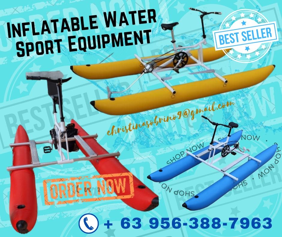 Inflatable Water Bike Single Person Water Sport Equipment, Sports