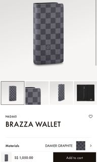 Shop Louis Vuitton DAMIER GRAPHITE Brazza wallet (N62665) by