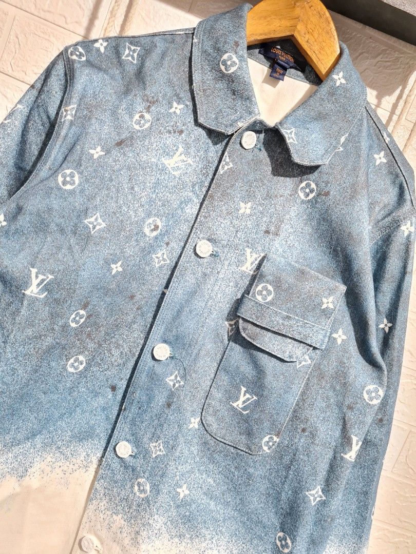 Rare Louis Vuitton LV Limited Edition Red Monogram Denim Jacket, Luxury,  Apparel on Carousell