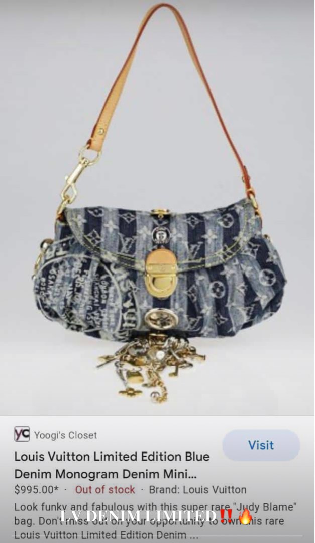 Louis Vuitton Rose Denim Monogram Denim Slightly Bag - Yoogi's Closet