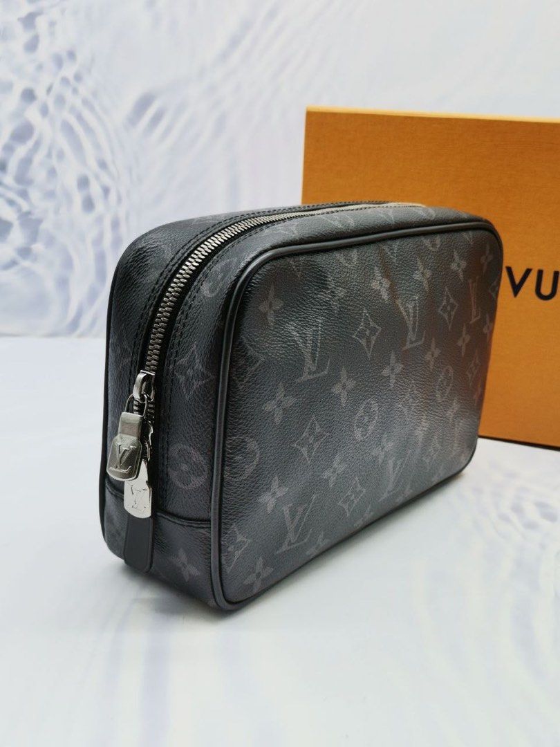 Louis Vuitton Toiletry Pouch Monogram Eclipse GM Black/Grey in Toile Canvas  with Silver-tone - GB