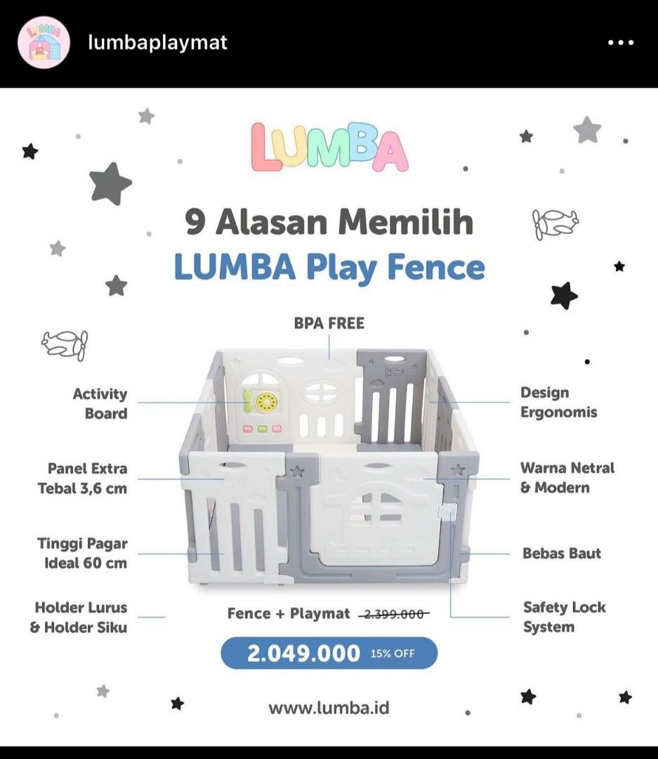 Lumba Playmat Play Fence 8+2, Bayi & Anak, Lainnya di Carousell