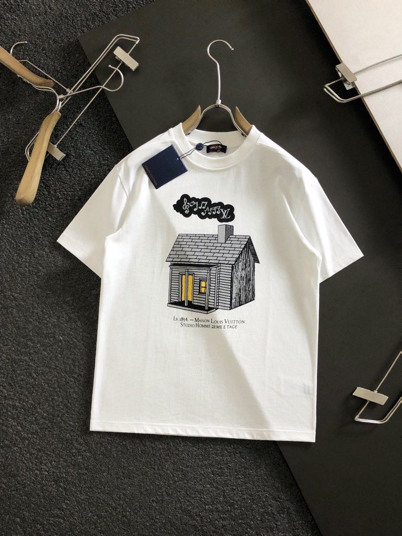 LV House Printed T-Shirt - Luxury White