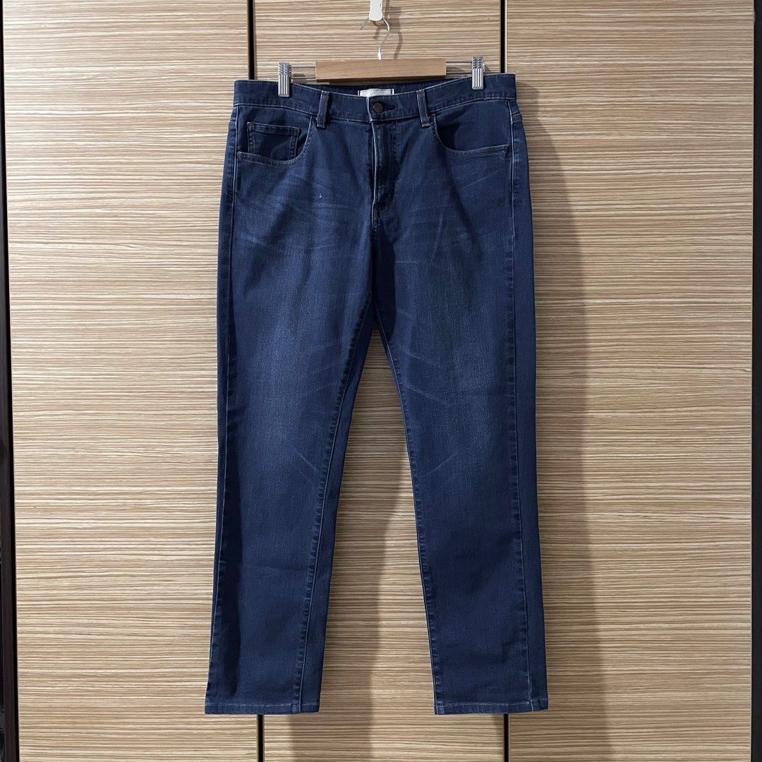 WASHED INDIGO MENS CARROT JEANS