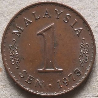 Malaysia 1973 1 sen coin