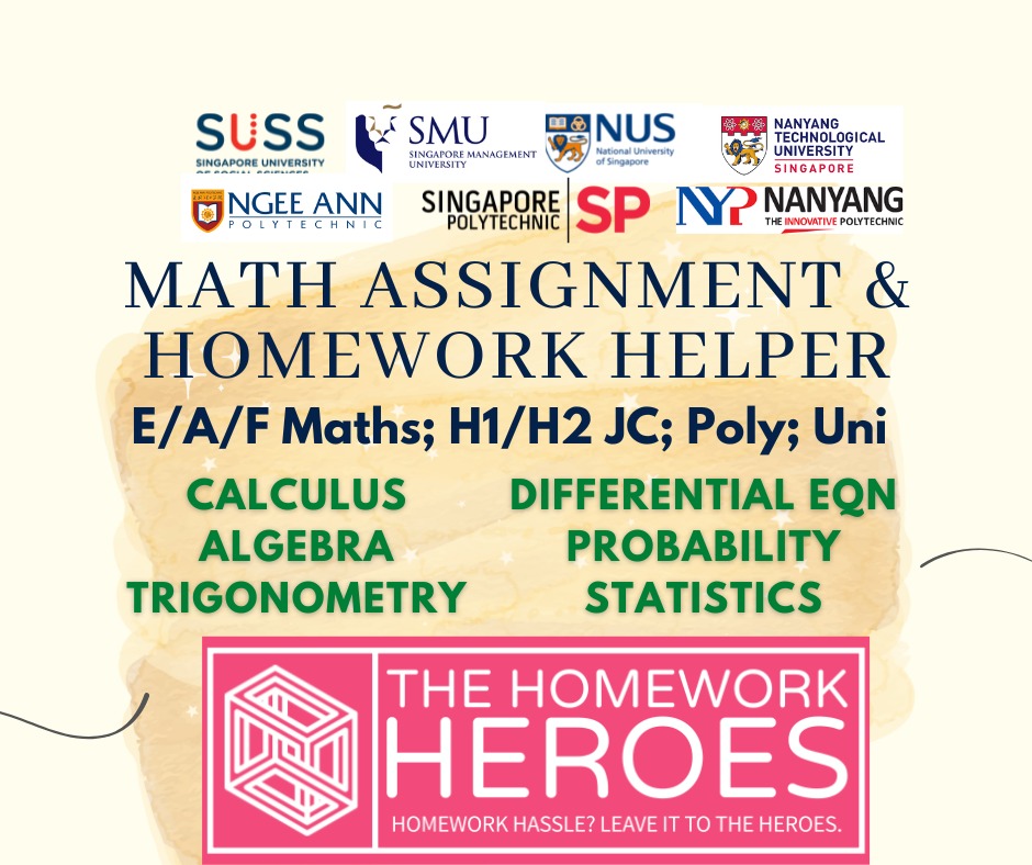 Maths Homework Helper / Assignments Help Service - H2/H1 Maths/ Further ...