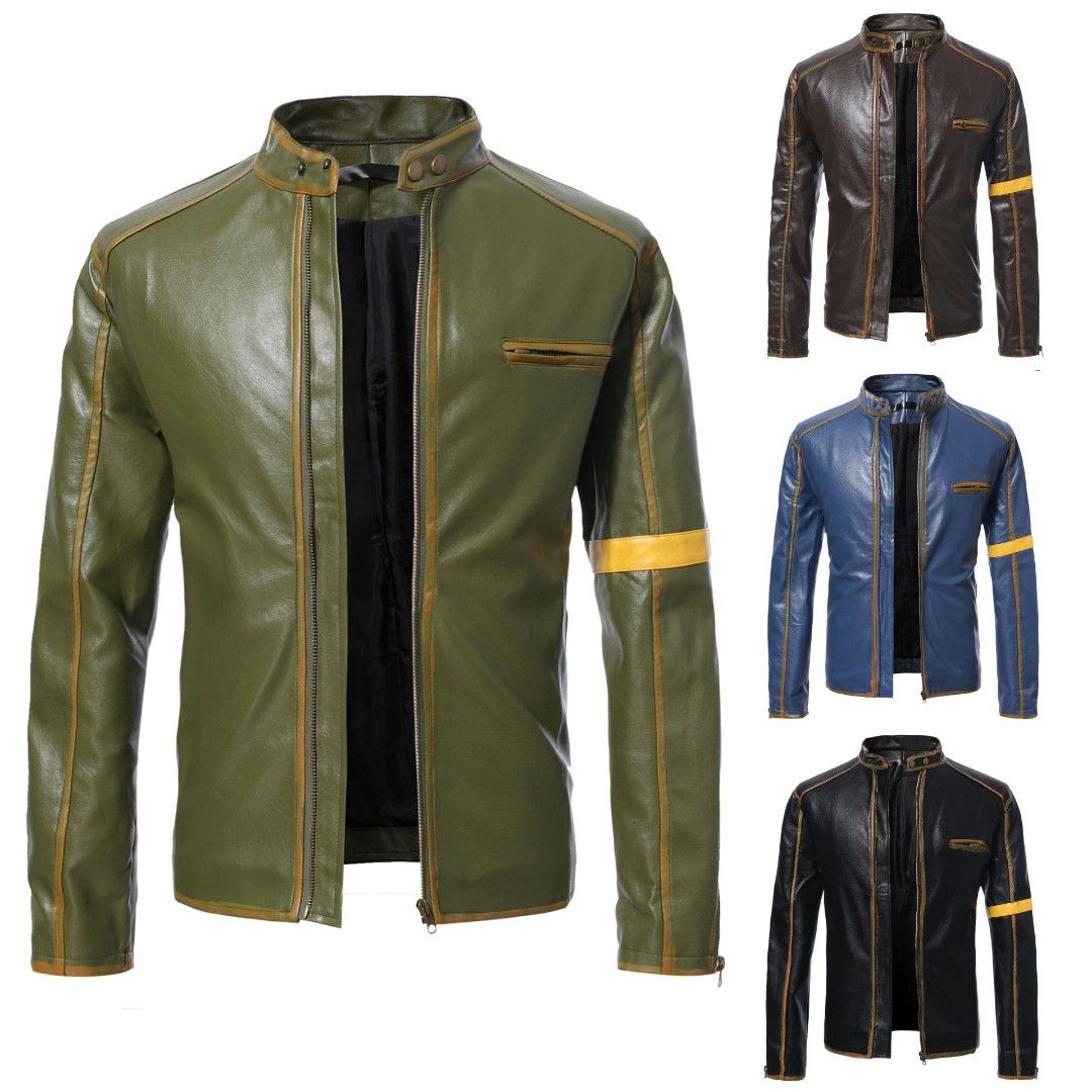 Mens 5xl leather jacket outlet