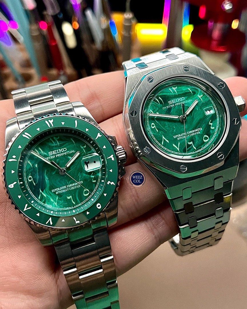 MOD] Seiko Arabic Malachite with NH35 Movement, Men's Fashion, Watches &  Accessories, Watches on Carousell