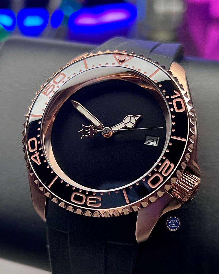 MOD Seiko SKX Rose Gold Blackout with NH35 Movement