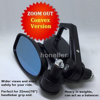 Motorcycle Handlebar Bar End Side Mirror black metal motorbike bike pmd yamaha honda mirror