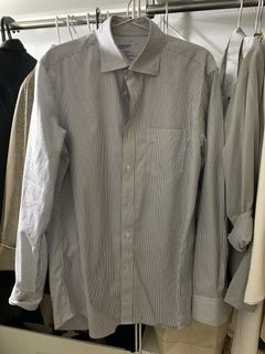 Muji無印良品 不易皺直紋襯衫