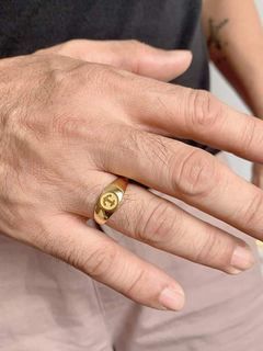 New!  18 Karat Anchor Solid Gold  Men's Ring 🥇 💯% authentic & pawnable! Money back guarantee! Please read description