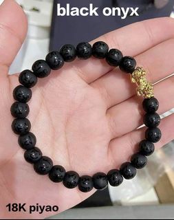 New! 18 Karat black onyx matte mantra piyao bracelet 🪙 💯% authentic & pawnable! Money back guarantee! Please read description