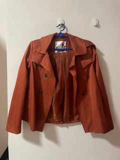 New Look Orange Cropped Jacket with Hood