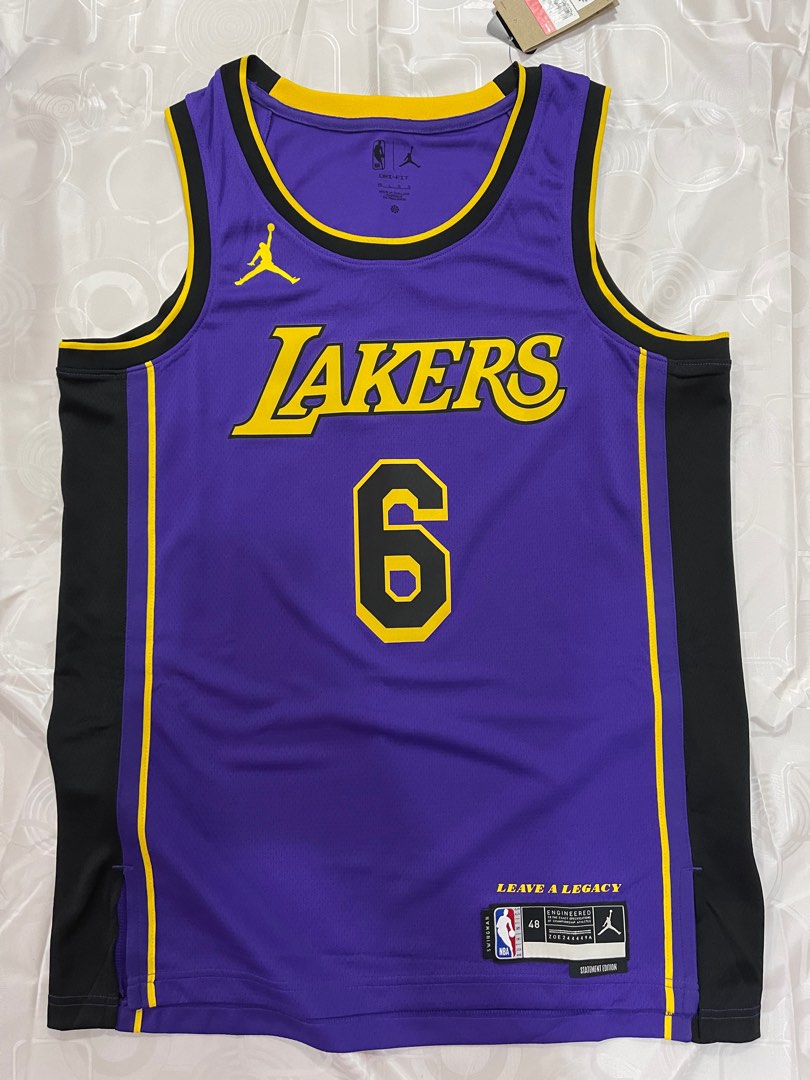 LeBron James #6 Men's 52 XL Nike Swingman Los Angeles Lakers Purple City  Jersey