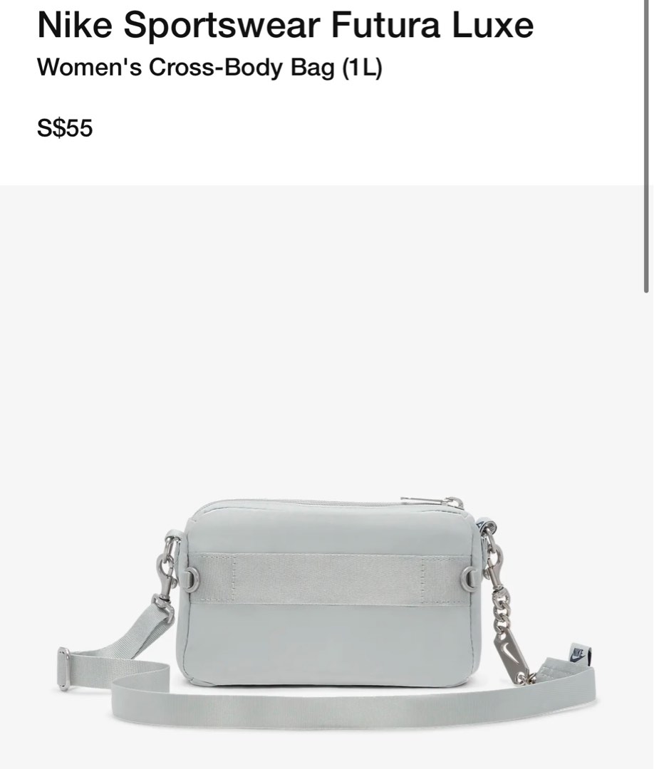 100 Original Nike Sportswear Futura Luxe Women's Cross-Body Bag (1L) (CW9304 -010)