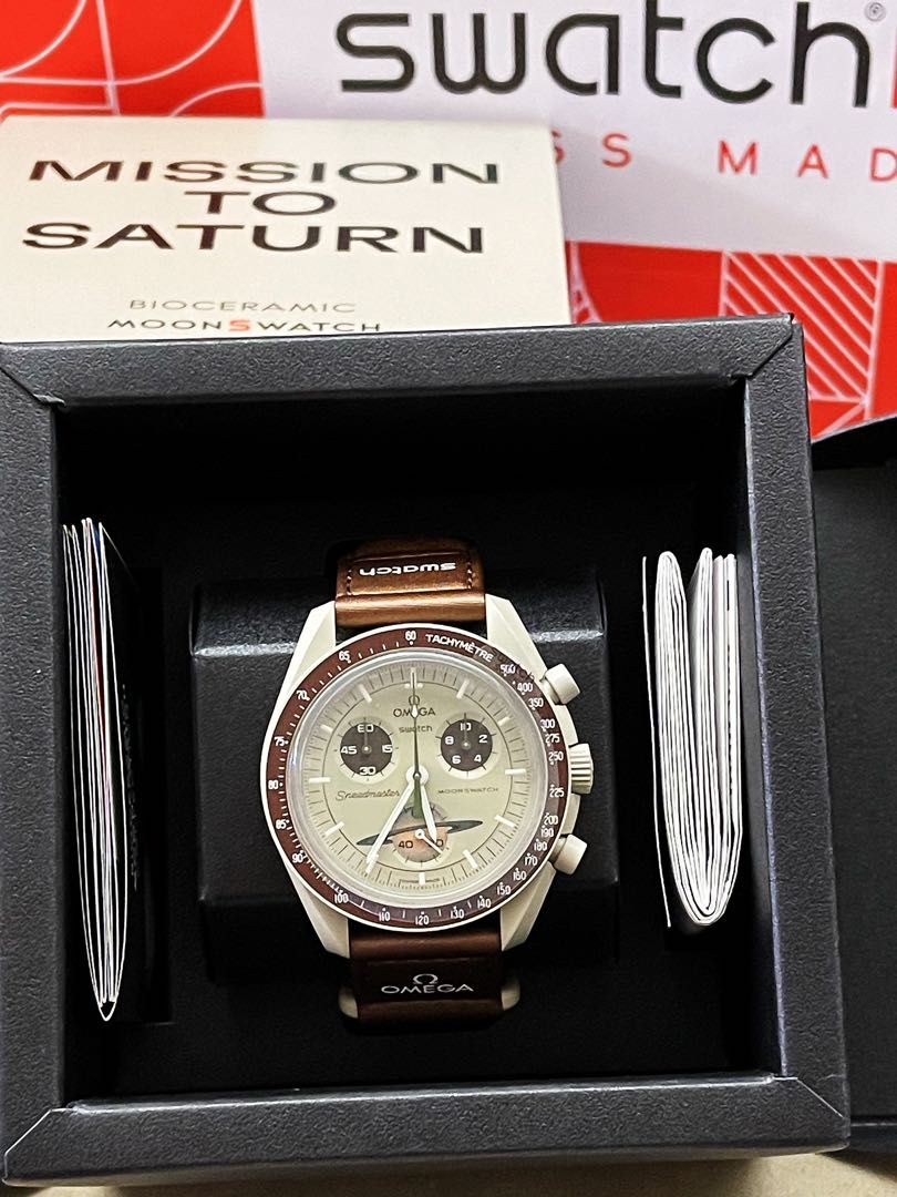 Omega x Swatch Mission to Saturn 土星, 名牌, 手錶- Carousell