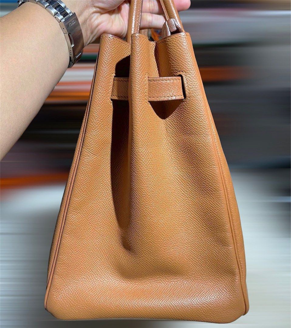 Onhand Authentic Hermes Birkin 35 B35 Gold Epsom Hand Bag with Entrupy
