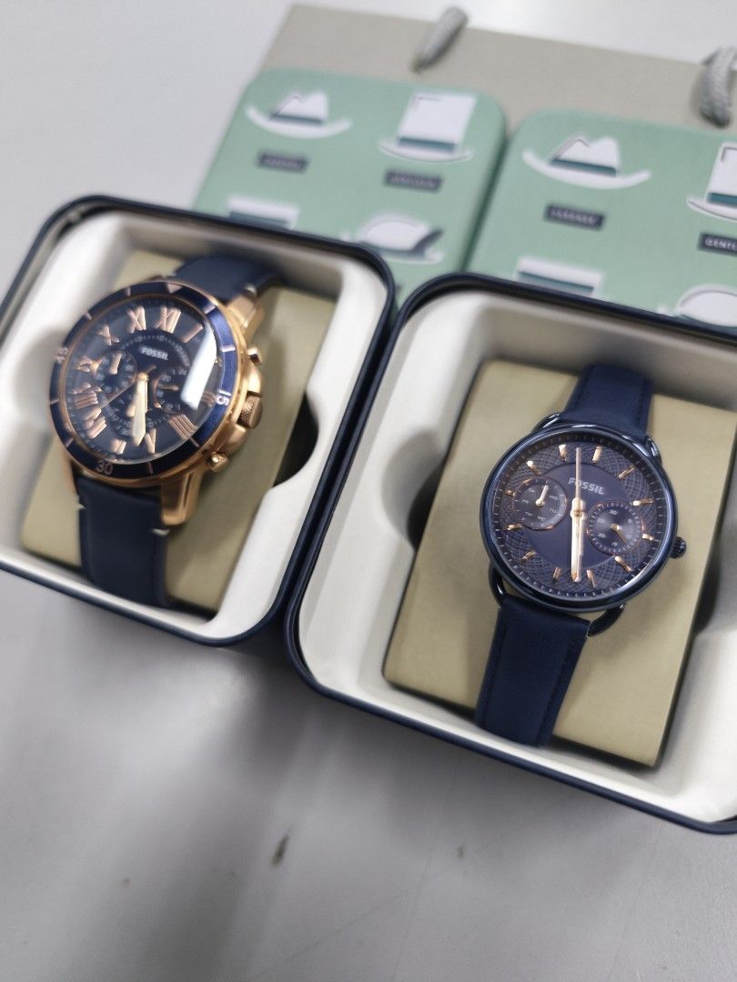 ORIGINAL Fossil couple watch jam tangan leather watch