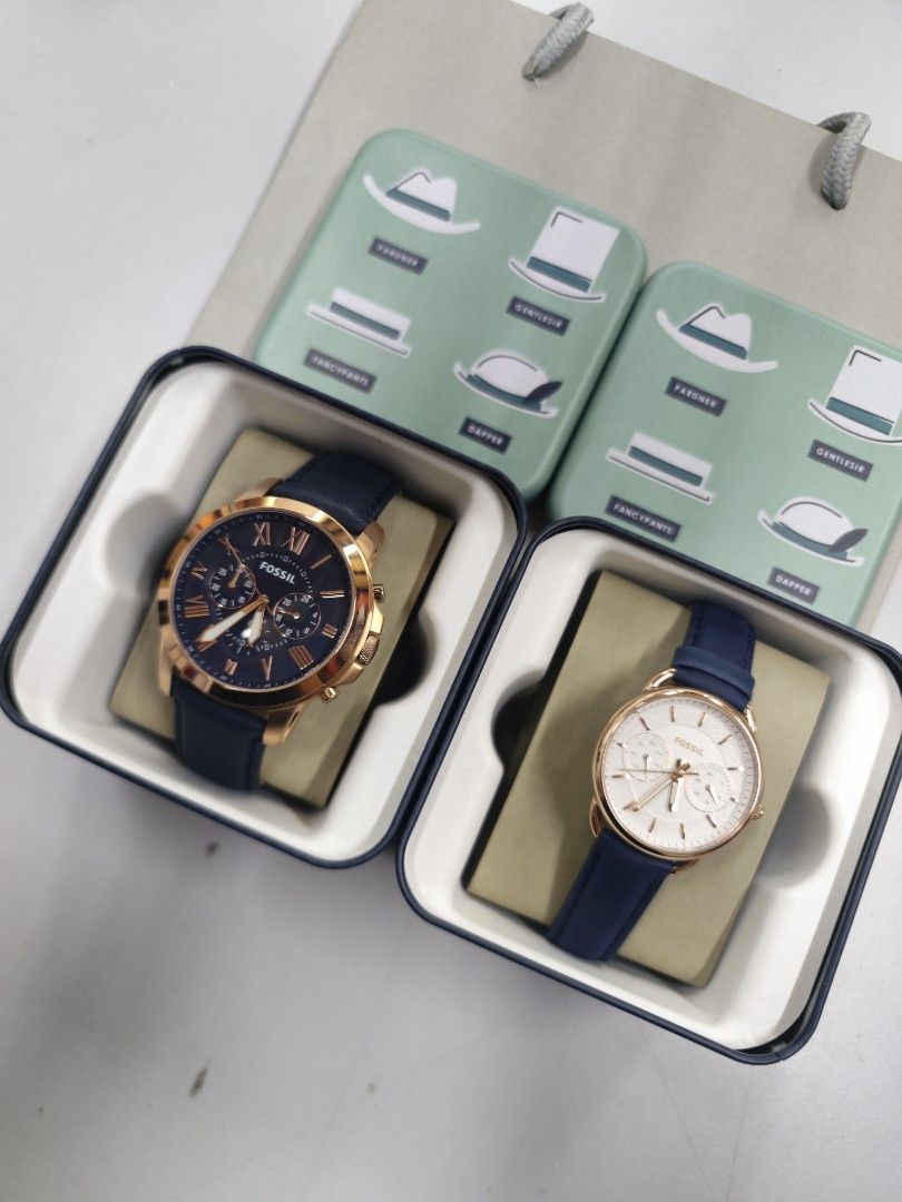 ORIGINAL Fossil couple watch jam tangan leather watch