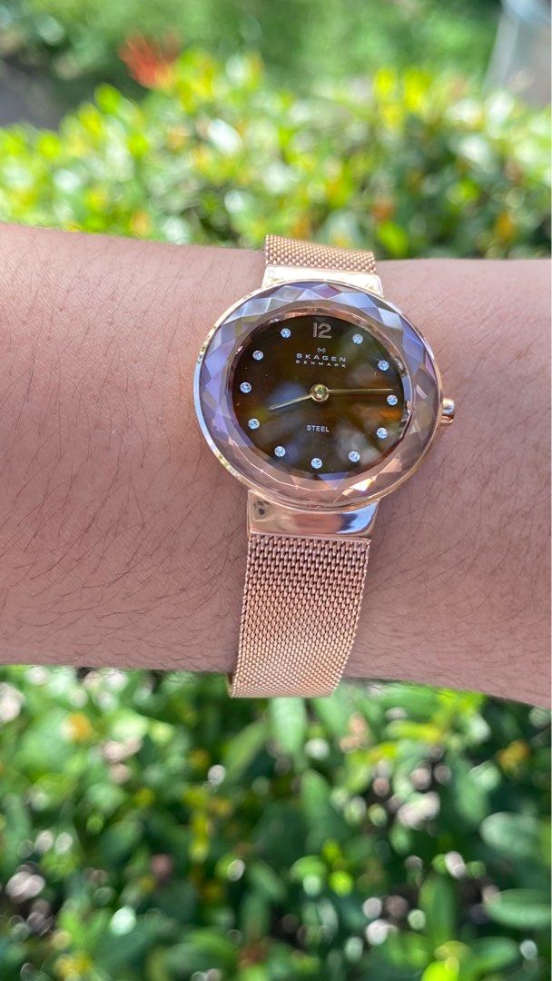 Skagen leonora rose on sale gold