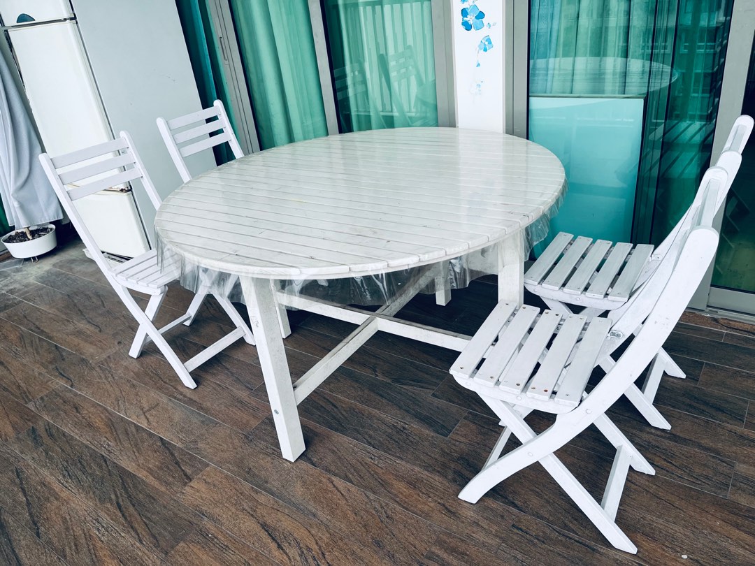 IKEA 4 outdoor chairs (table free), Furniture & Home Living, Furniture