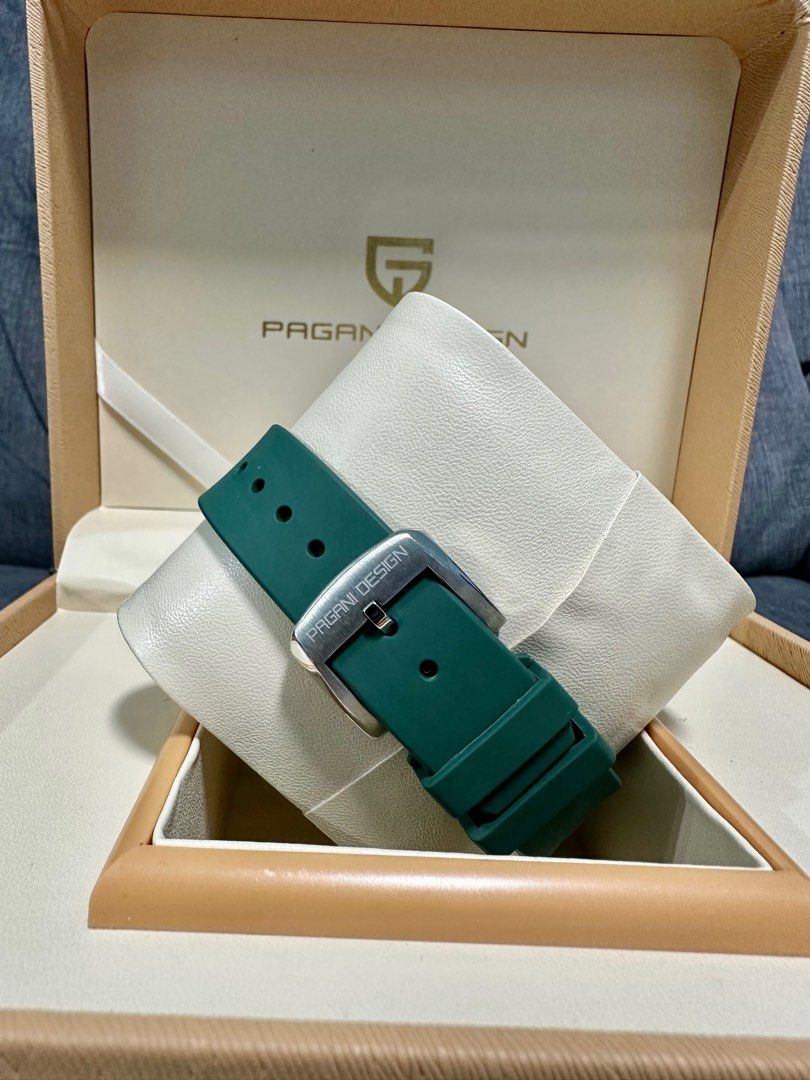 Pagani Design Submarine Green Hulk with Green Rubber strap, Luxury