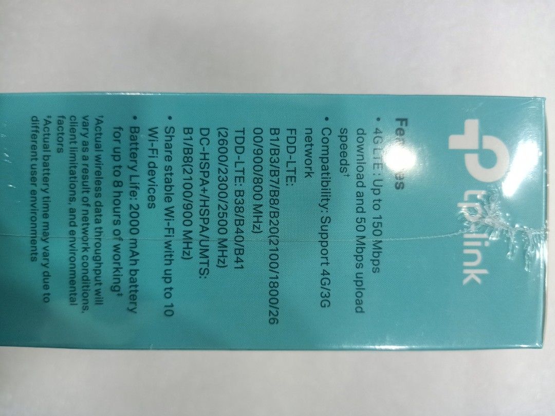Pocket Wifi Openline (Category: Networking) located in Pasig City. Submitted by teppei09 (Listing ID 1212542721, Image 2). Description: Tp Link Mobile Wifi -Unlock -4G LTE -Up to 8 Hours -10 Devices -2000mah battery.
