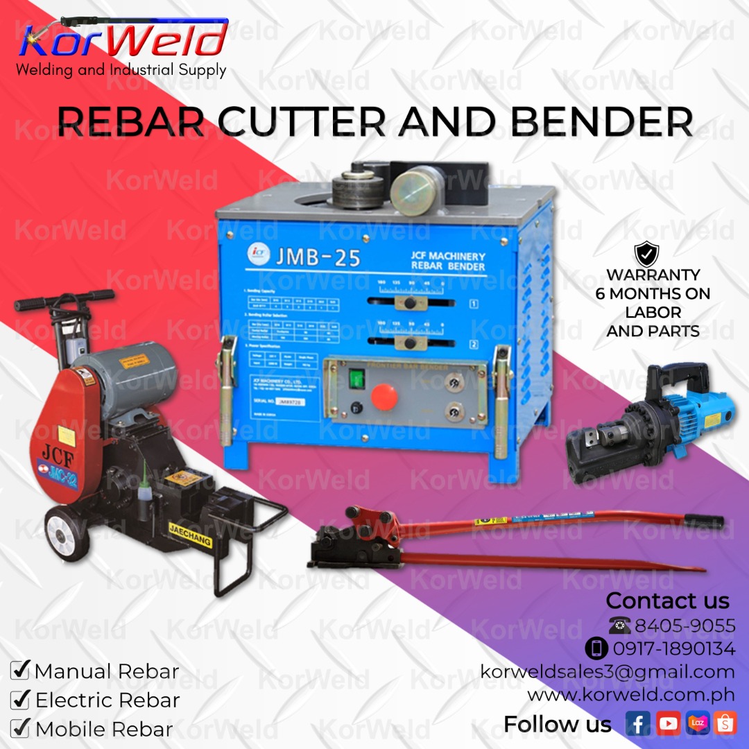 Rebar Cutter and Bender Manual, Electric and Mobile, Commercial
