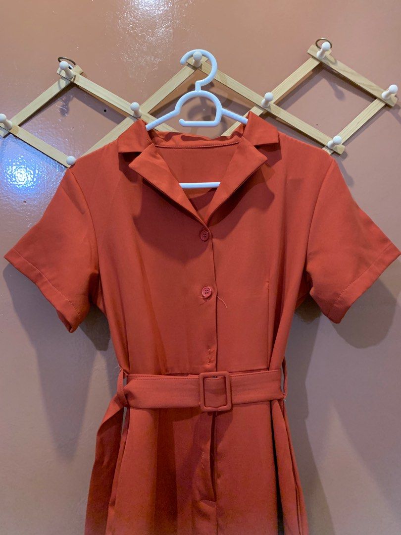 Rust jumpsuit, Women's Fashion, Dresses & Sets, Jumpsuits on Carousell
