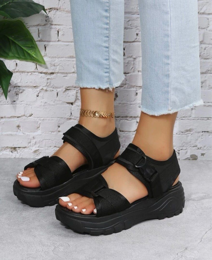 Shein Platform Sandals, Women's Fashion, Footwear, Sandals on Carousell