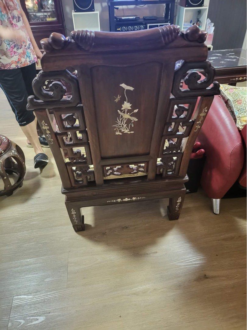 Solid Rosewood Furnitures Set Sofa Coffee Table Sidetable