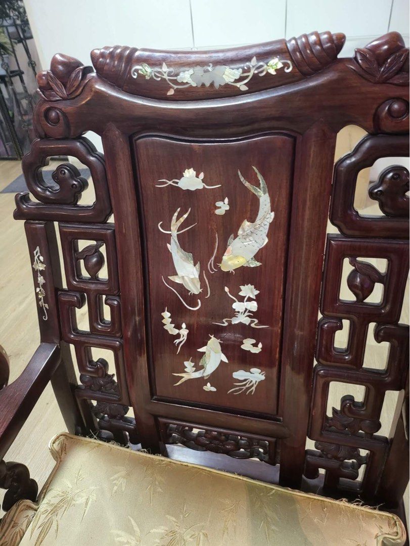 Solid Rosewood Furnitures Set Sofa Coffee Table Sidetable