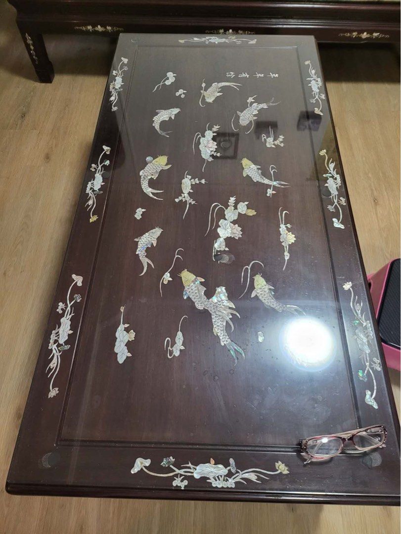 Solid Rosewood Furnitures Set Sofa Coffee Table Sidetable