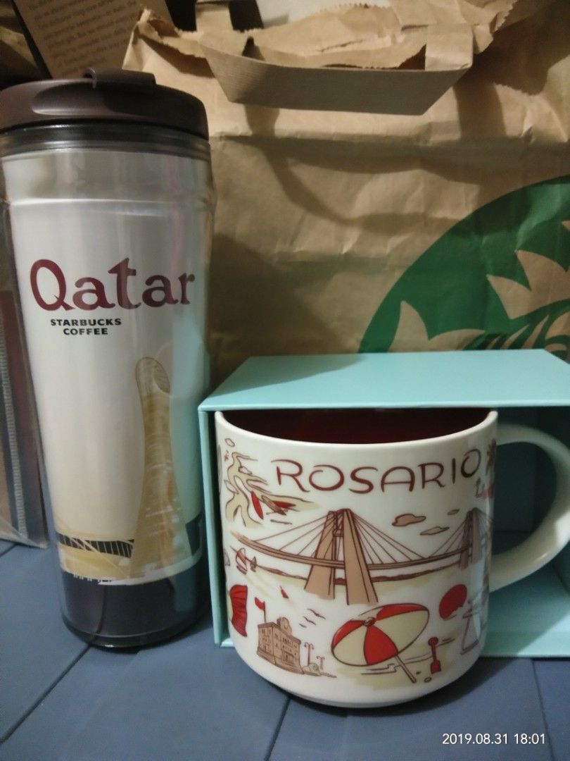 Starbucks Tumbler (Qatar) and Mug (Rosario), Furniture & Home Living